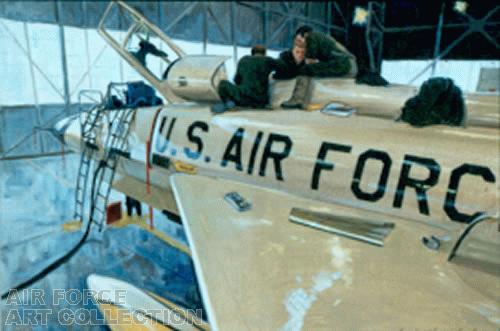 Men Repairing F-106B - Griffiss AFB
